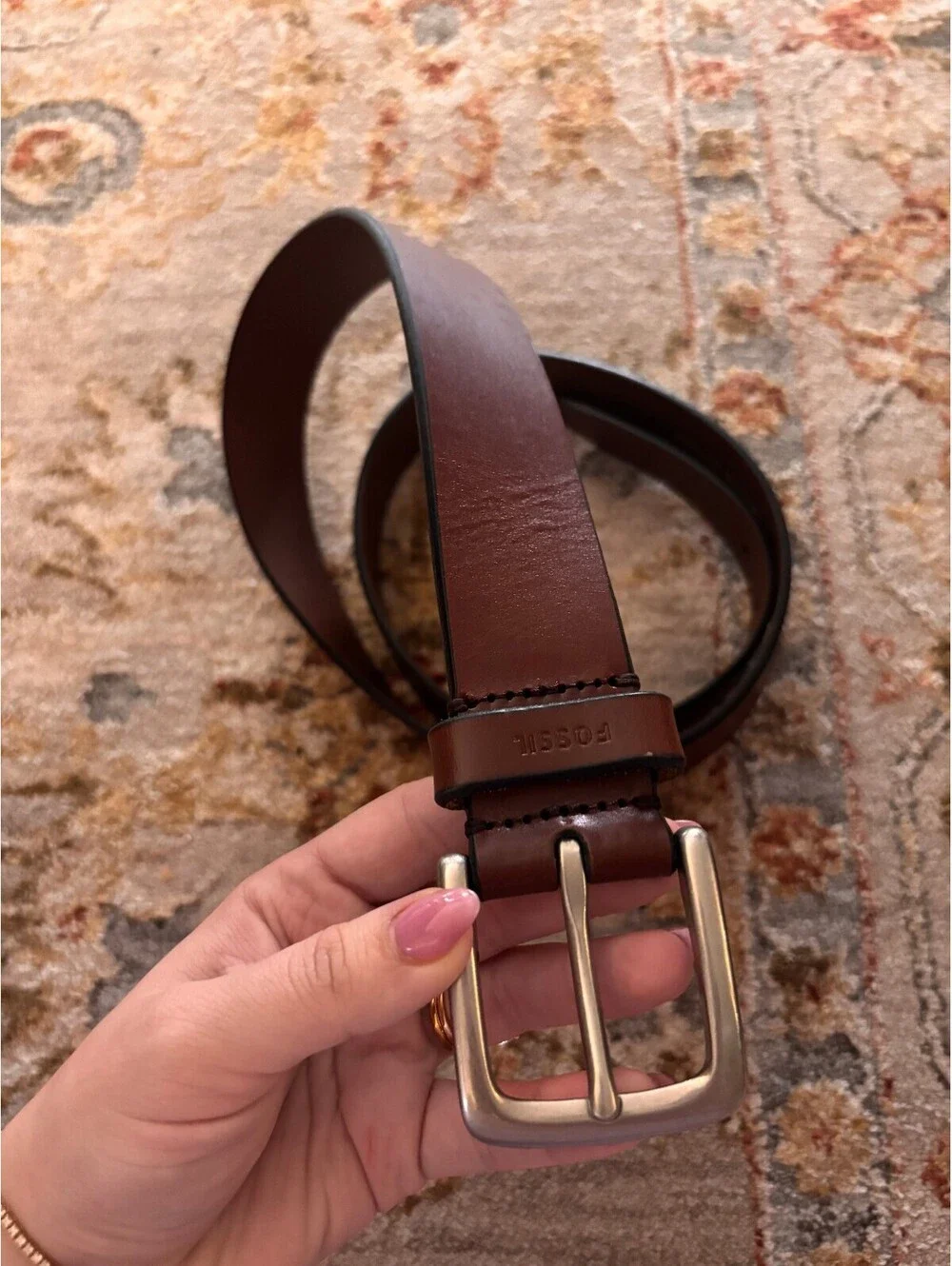 Fossil Genuine Leather Brown Belt Size 44/110